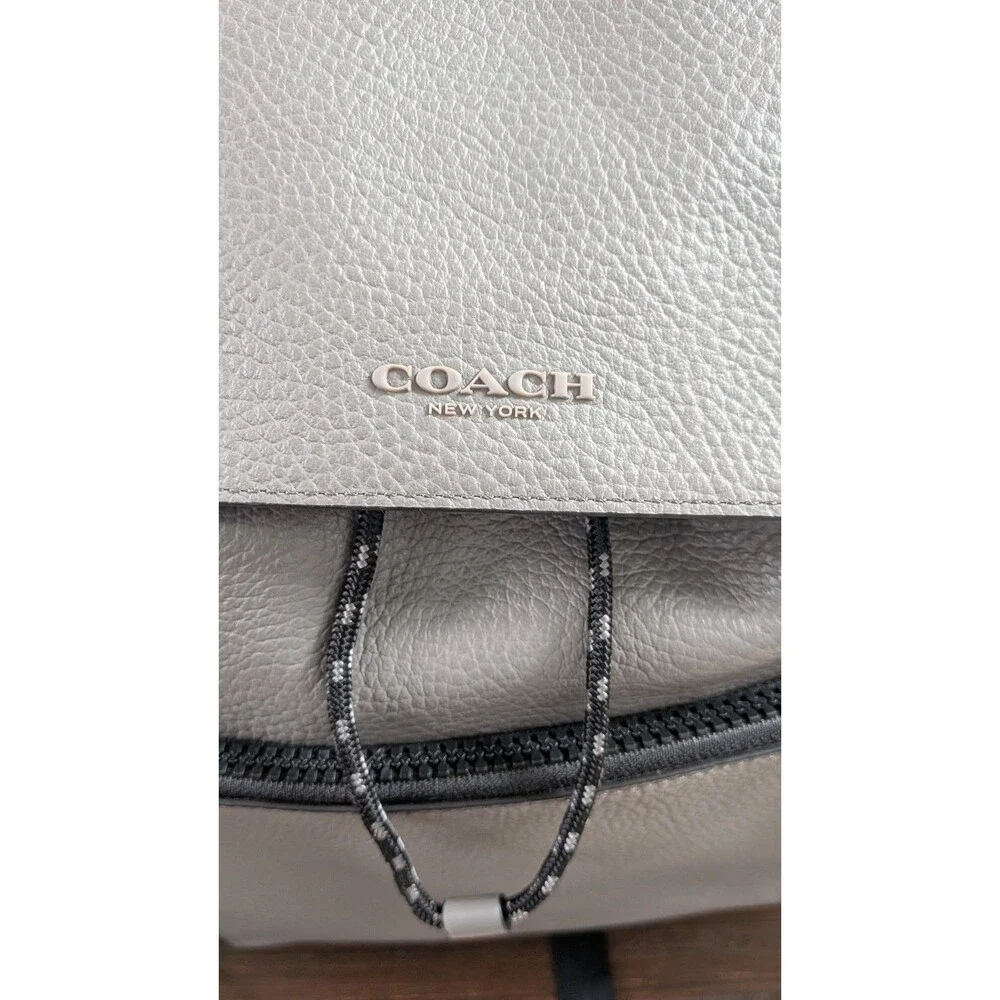 Coach C1280 Pebble Leather Light Grey Men's Backpack